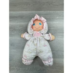 1994 VTG Well Made Little Darlin's Sewn Face Soft Plush Terry Cloth Doll - 18in